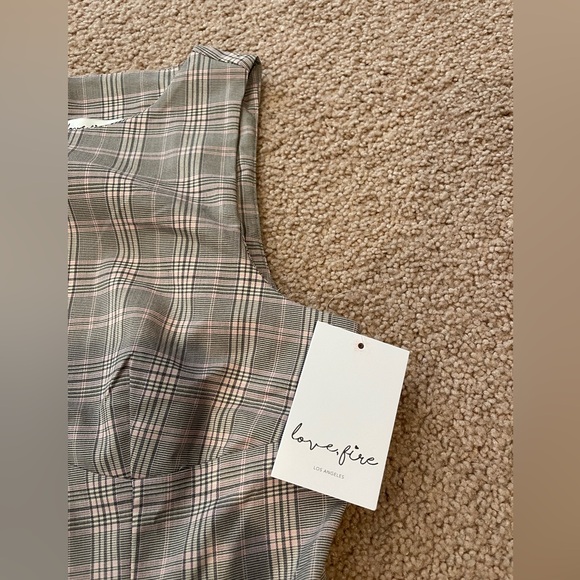 LOVE FIRE Junior Checkered Drop Waist Mini Dress - Picture 9 of 9